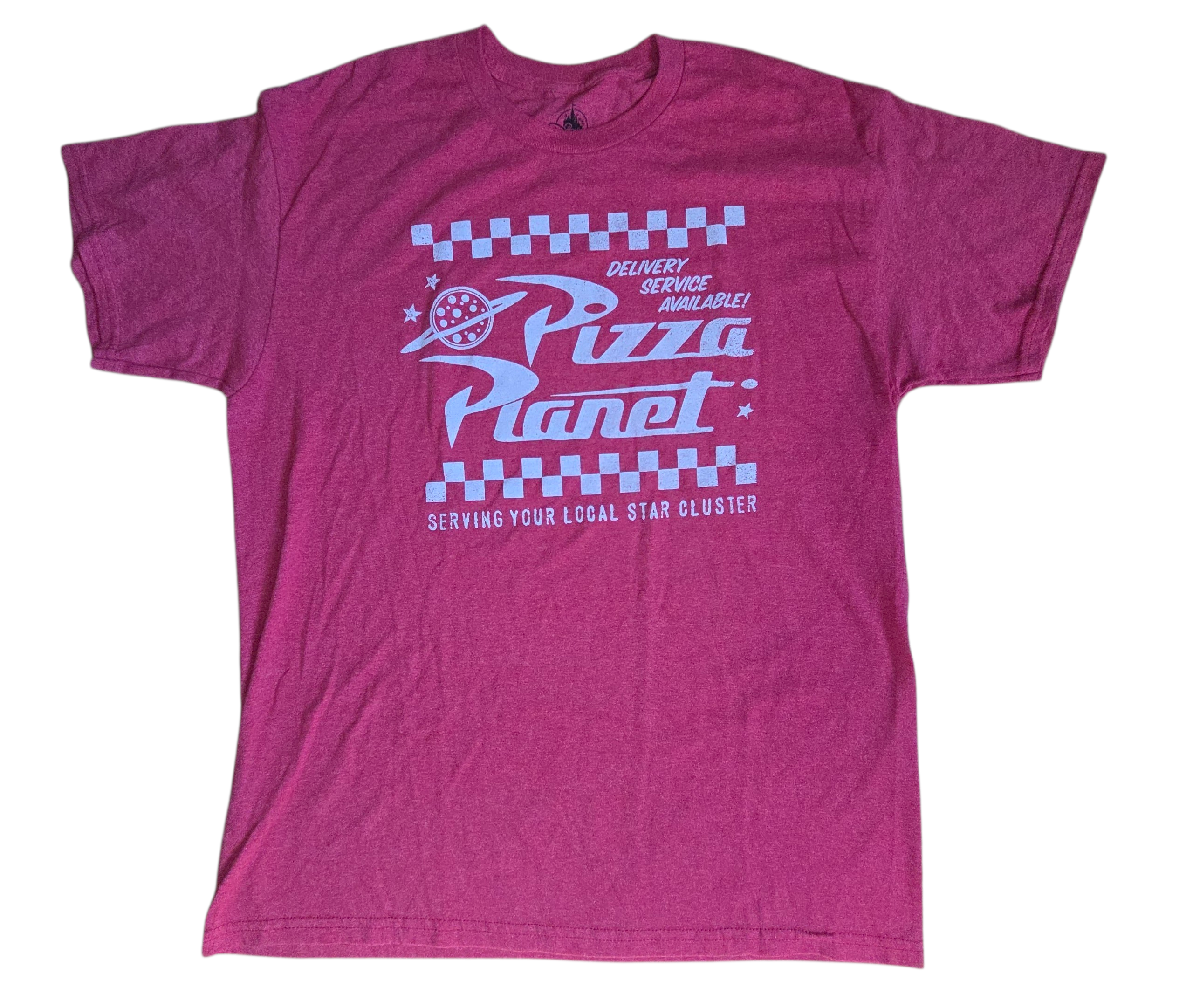 Disney Parks Disneyland Toy Story Alien Pizza Planet Red T-shirt Size Large