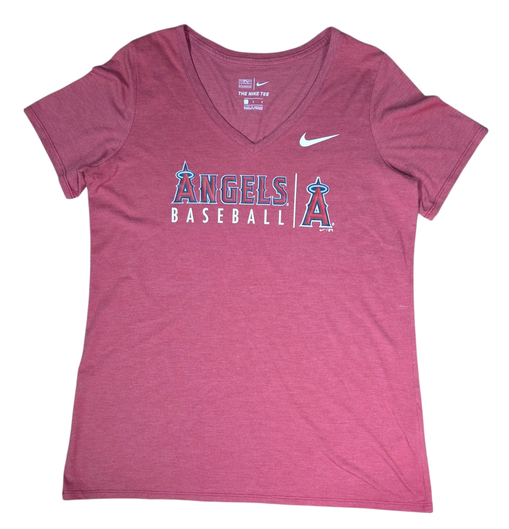 Nike Genuine Merchandise Los Angeles Angels Baseball Womens V-Neck Large T-Shirt