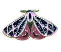 Pink And Gold Tone Lunar Pattern Moth Enamel Pin