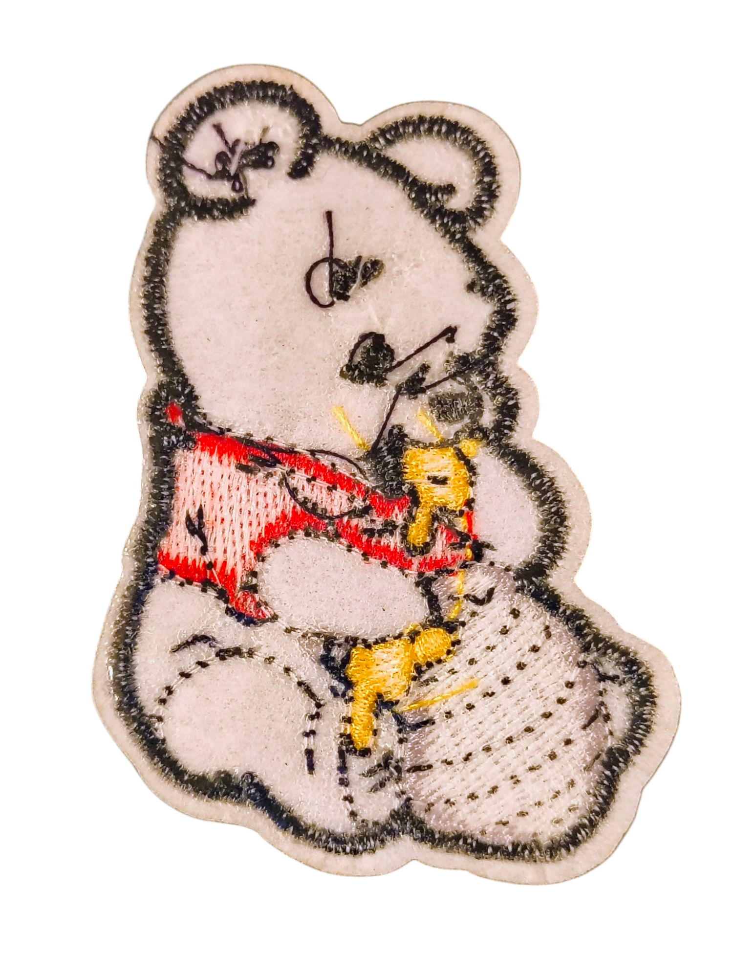 Disney Chibi Winnie The Pooh Eating Honey Embroidered Iron On 3" Patch image 2