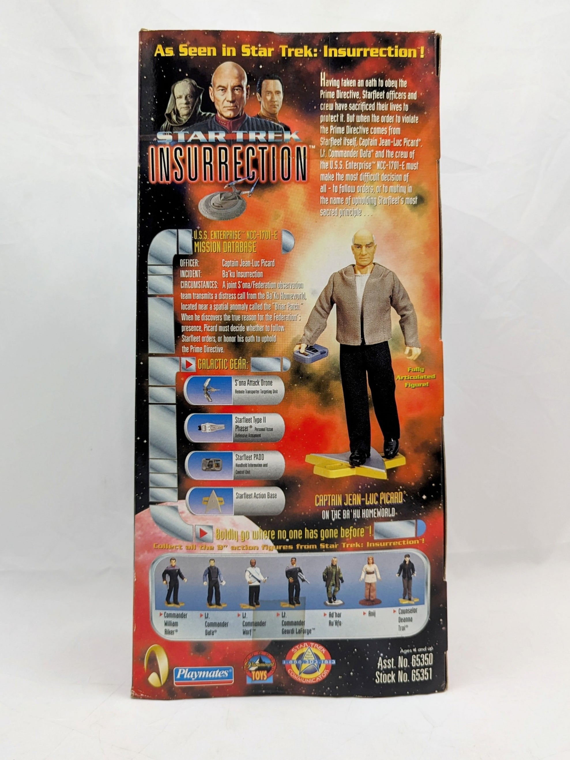 1998 Playmates Star Trek Insurrection Captain Jean-Luc Picard 9" Figure image 2