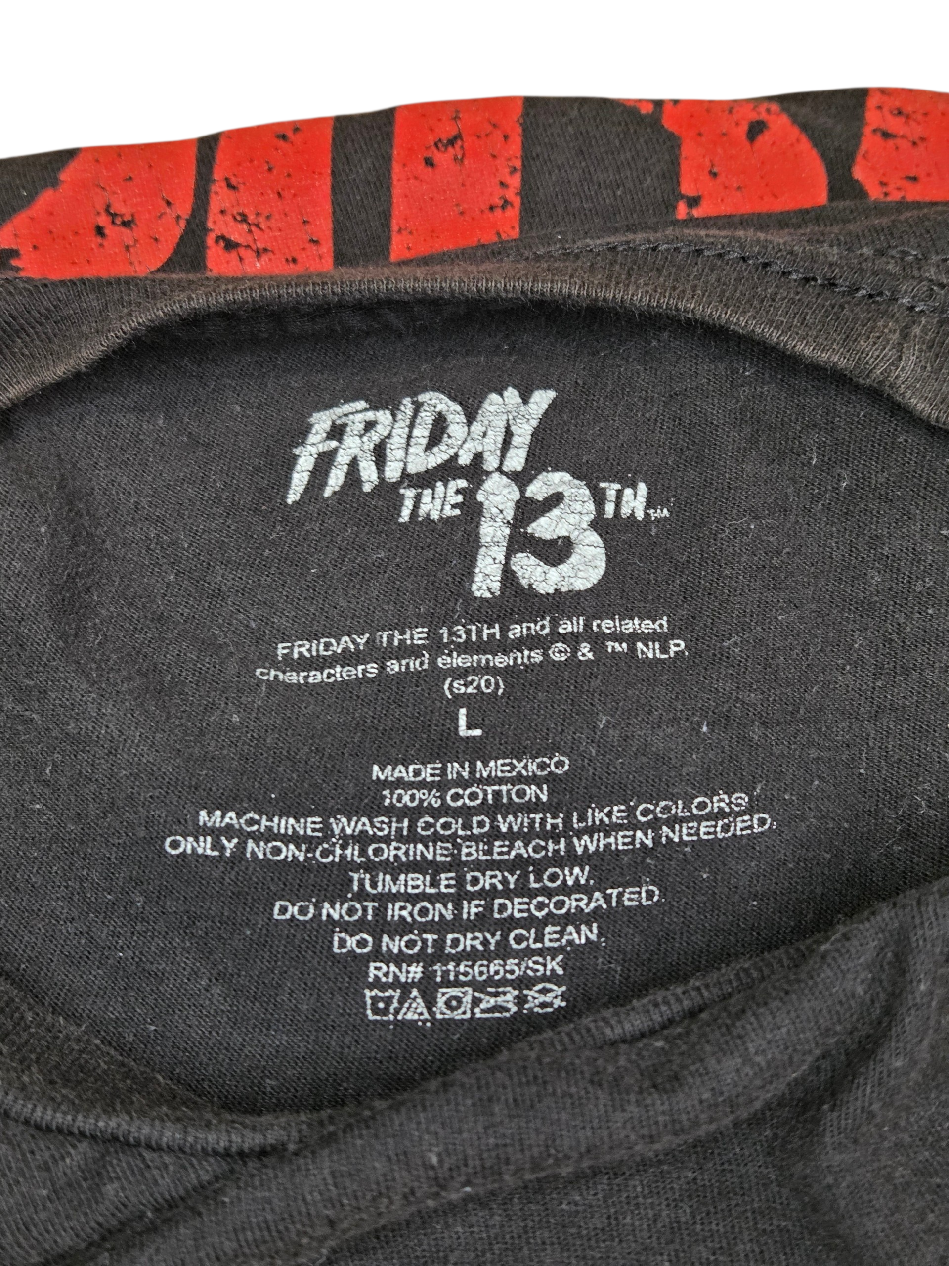 Friday the 13th I Love Friday Jason Vorhees Hockey Mask Black T-Shirt Size Large image 3