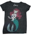 Disney The Little Mermaid Ariel Pocket Short Sleeve Heathered Black XS T-Shirt