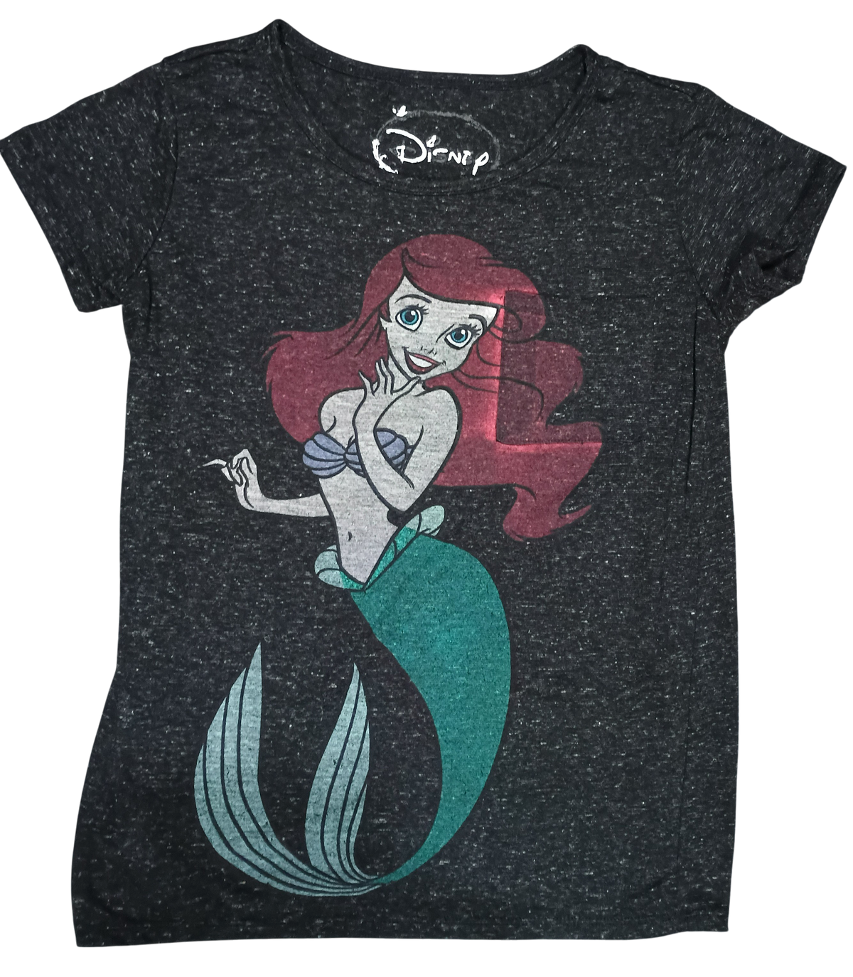 Disney The Little Mermaid Ariel Pocket Short Sleeve Heathered Black XS T-Shirt
