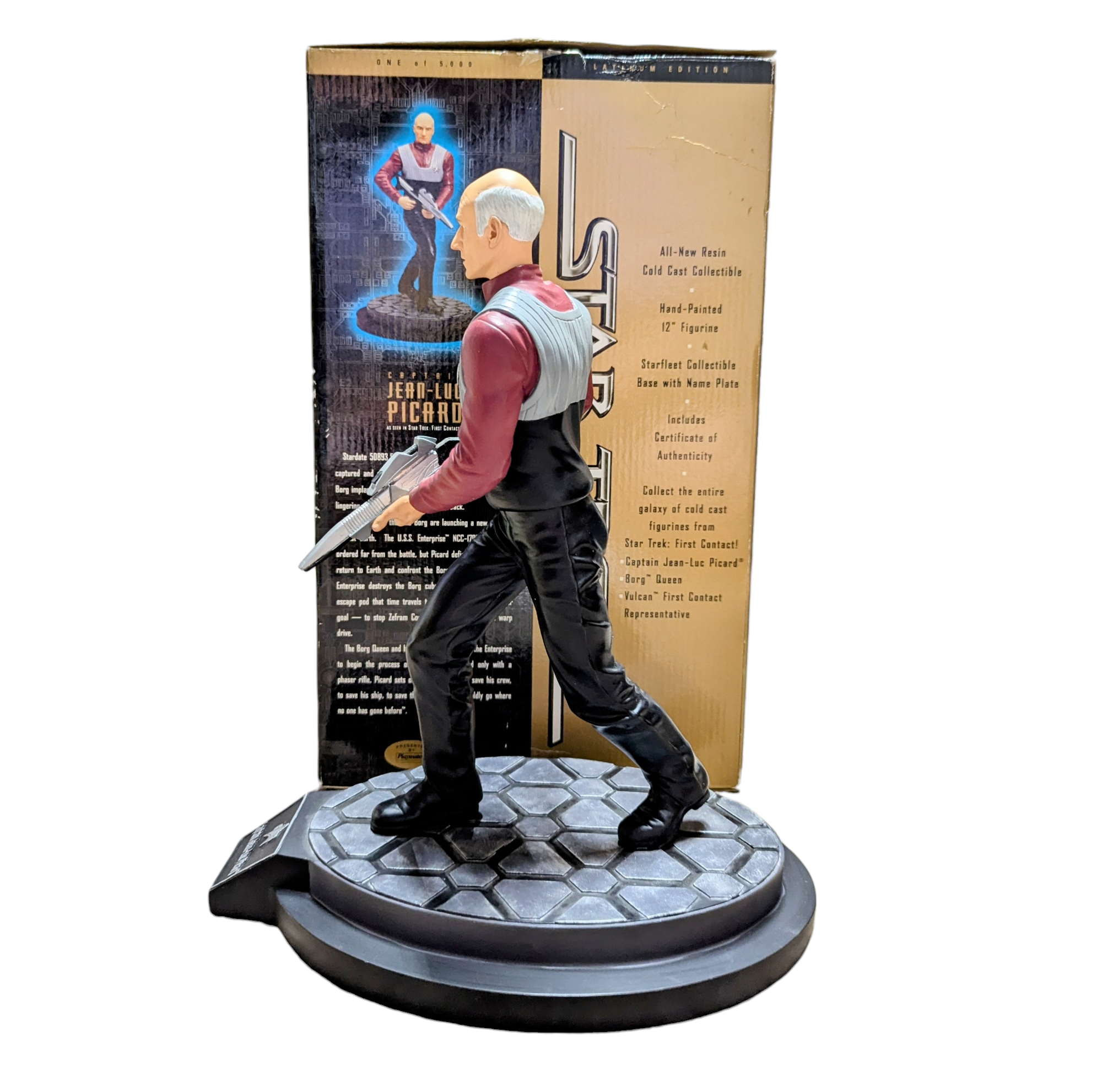 1997 Playmates Star Trek Captain Jean-Luc Picard Cold Cast Figurine 12inch image 5