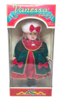 1998 Vanessa Ricardi Limited Porcelain Doll 16" Red & Green Christmas Dress