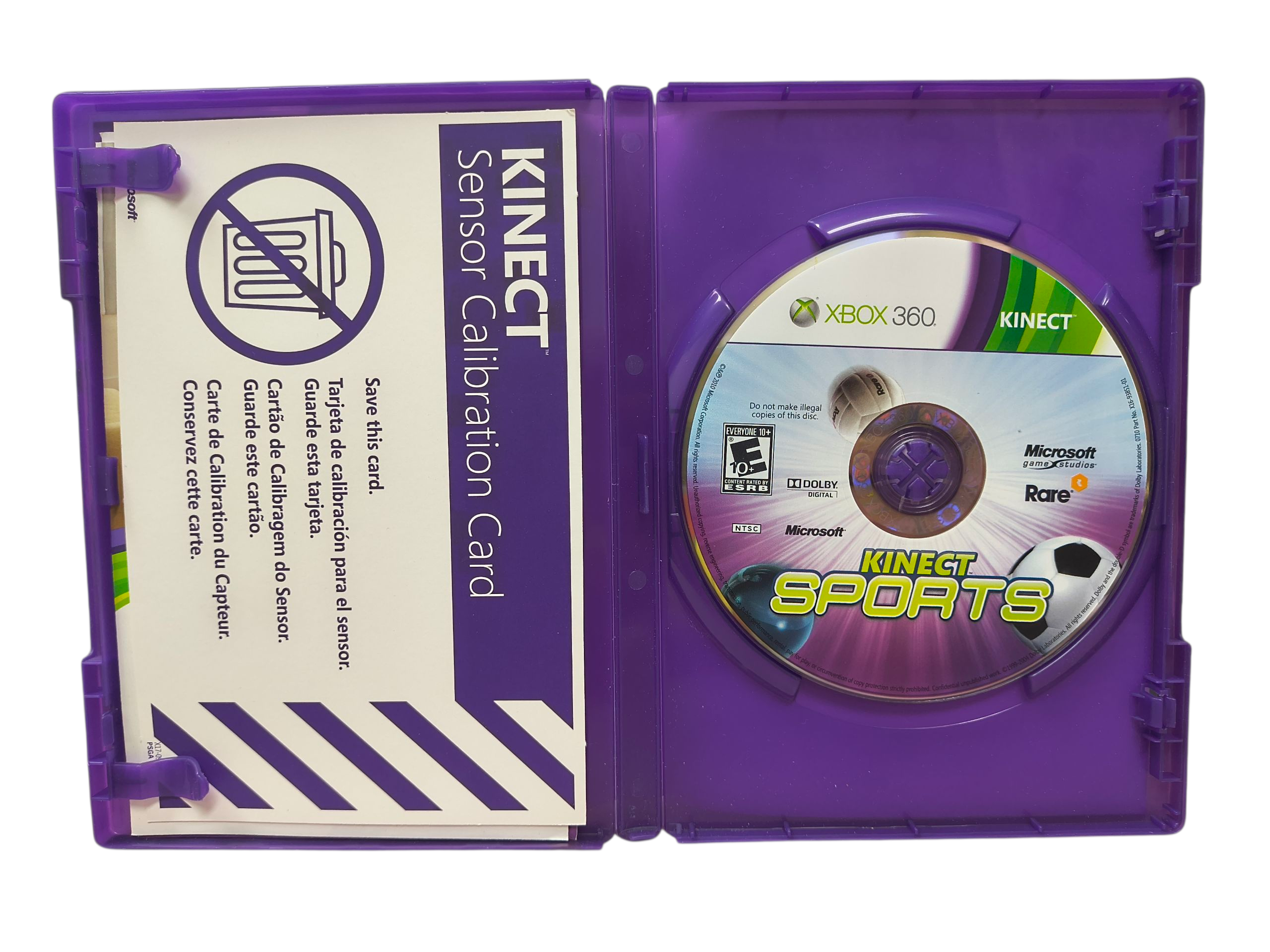 2010 Microsoft Xbox 360 Kinect Sports Complete CIB w/ Calibration Card image 2