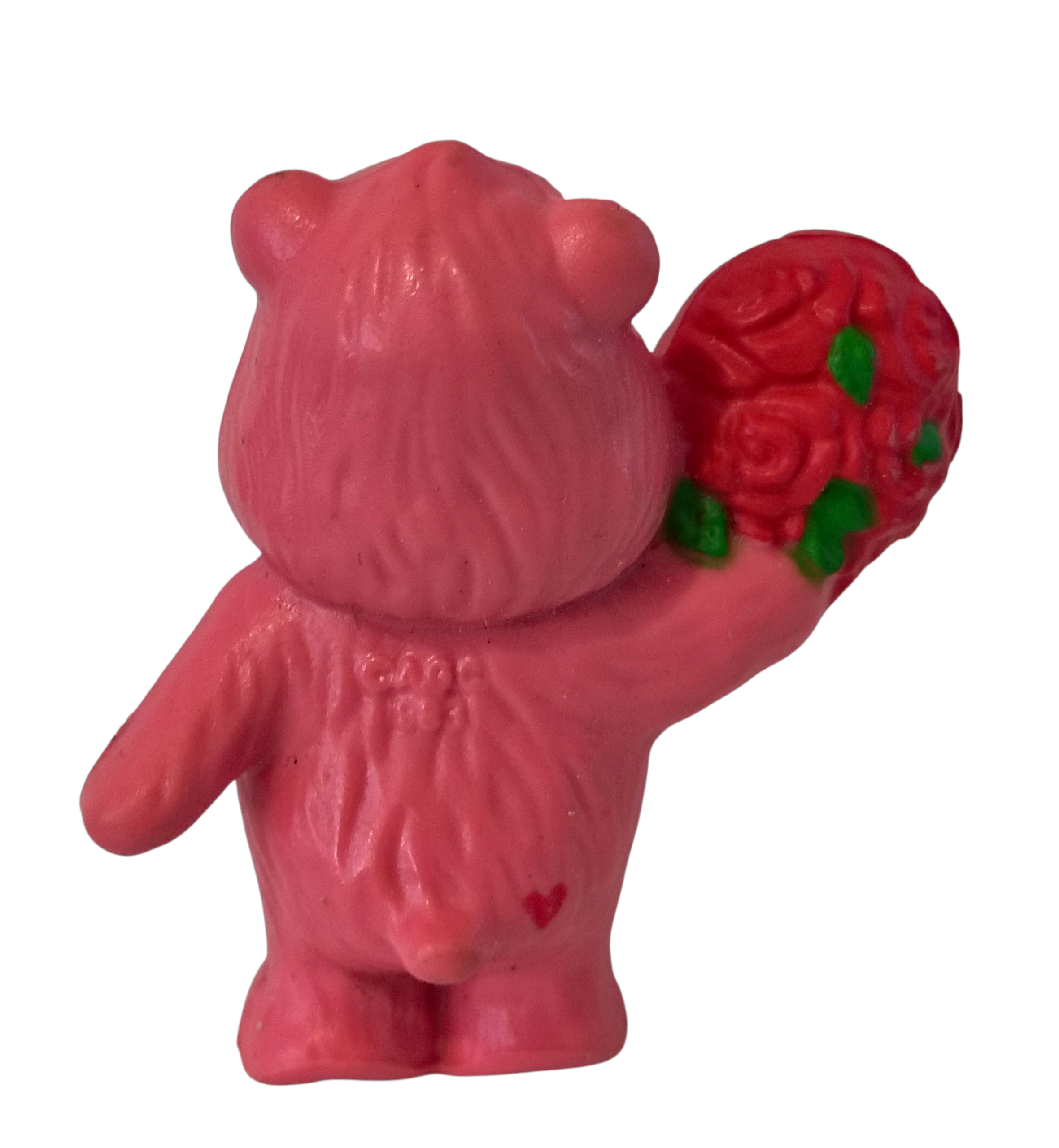 1983 AGC Care Bear Love A Lot Lotsa Heart Bear With Flowers PVC 2" Figurine image 2