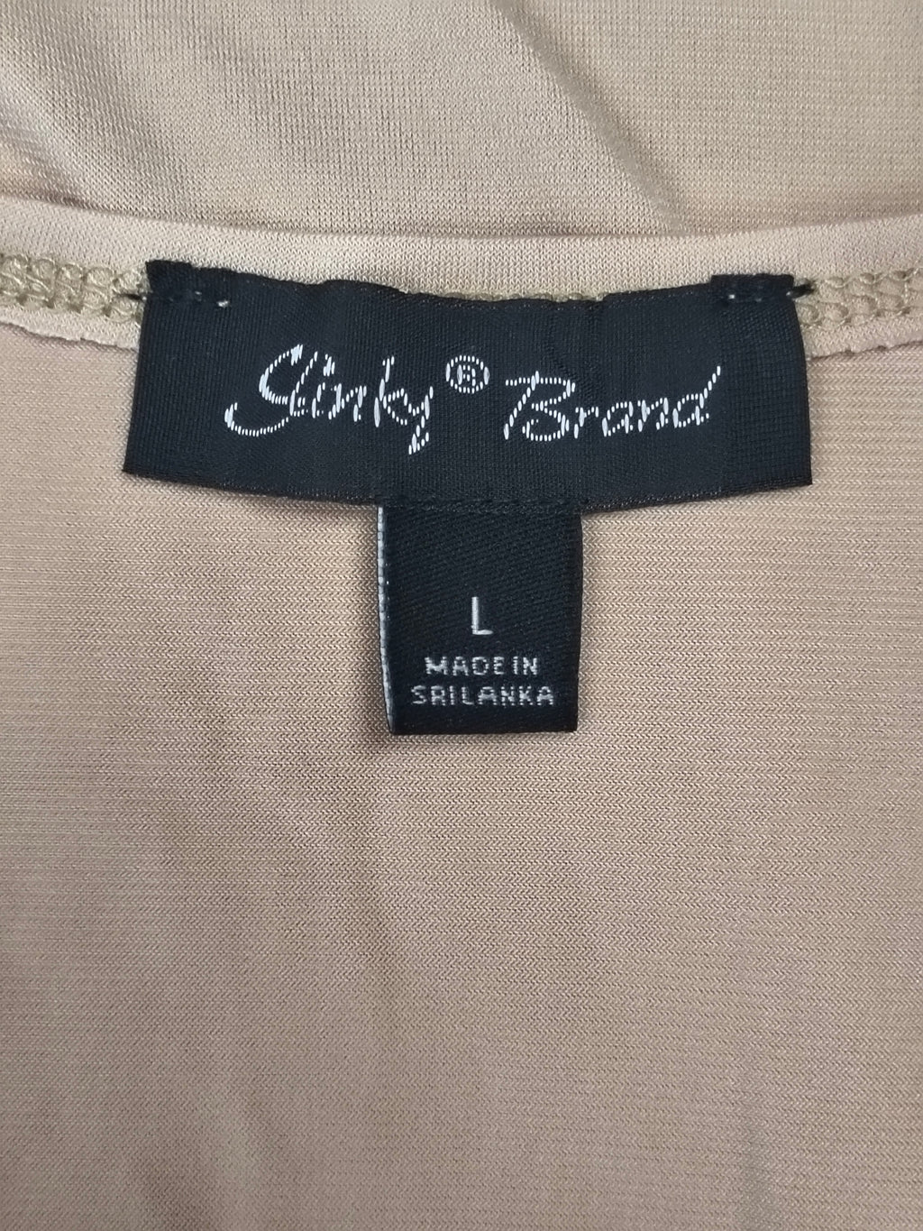 Slinky Brand 3 Piece Tan Duster Cardigan Tank Pant Set Elastic Waist Stretch image 3