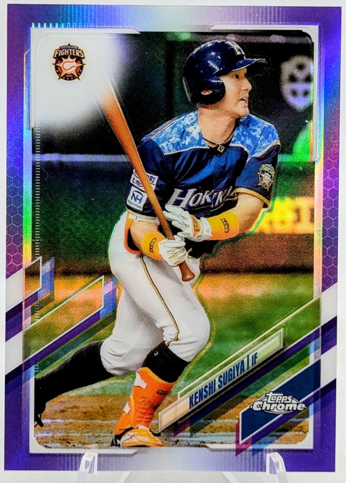 2021 Topps Chrome Kenshi Sugiya Purple Refractor /299 #212 Nippon-Ham Fighters