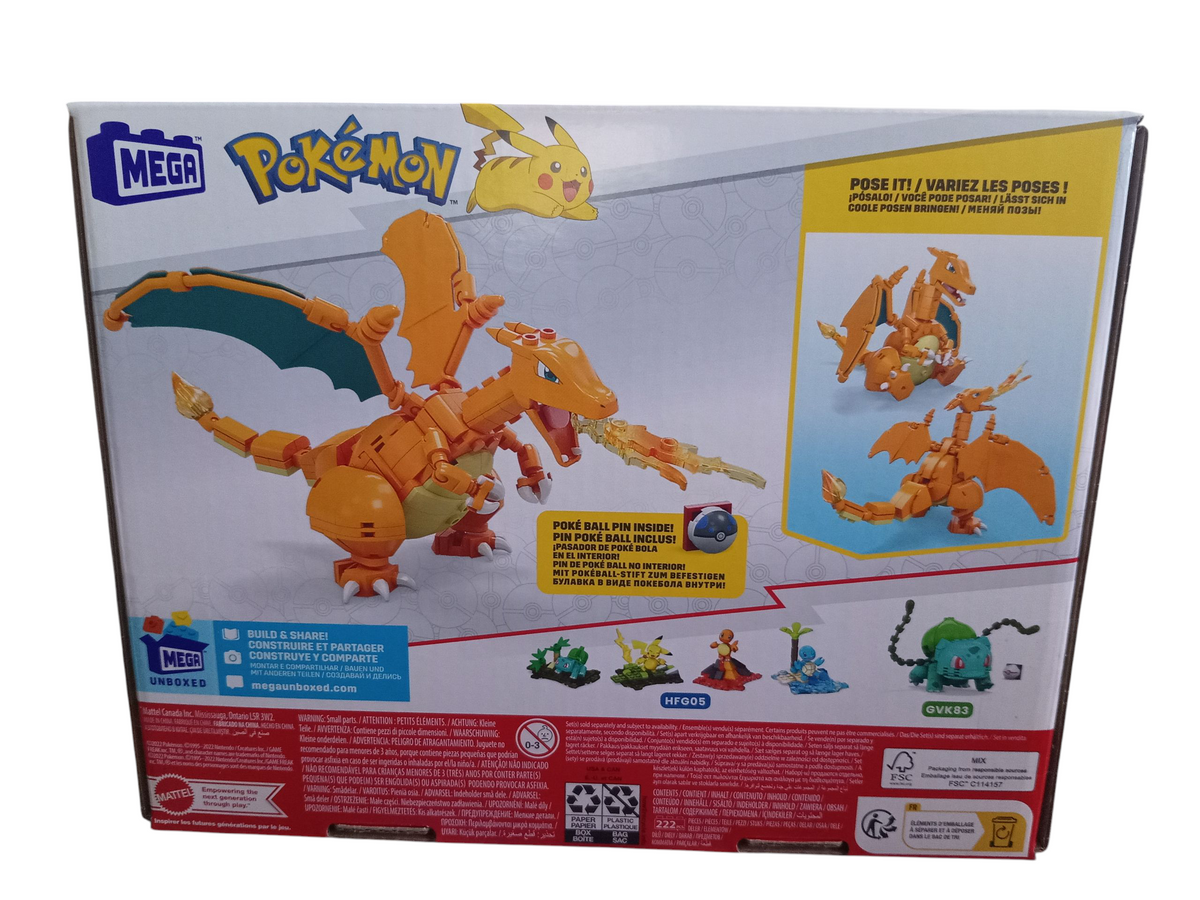 MEGA Pokémon Building Toys Set Charizard with 222 Pieces + Pokeball Pin image 2