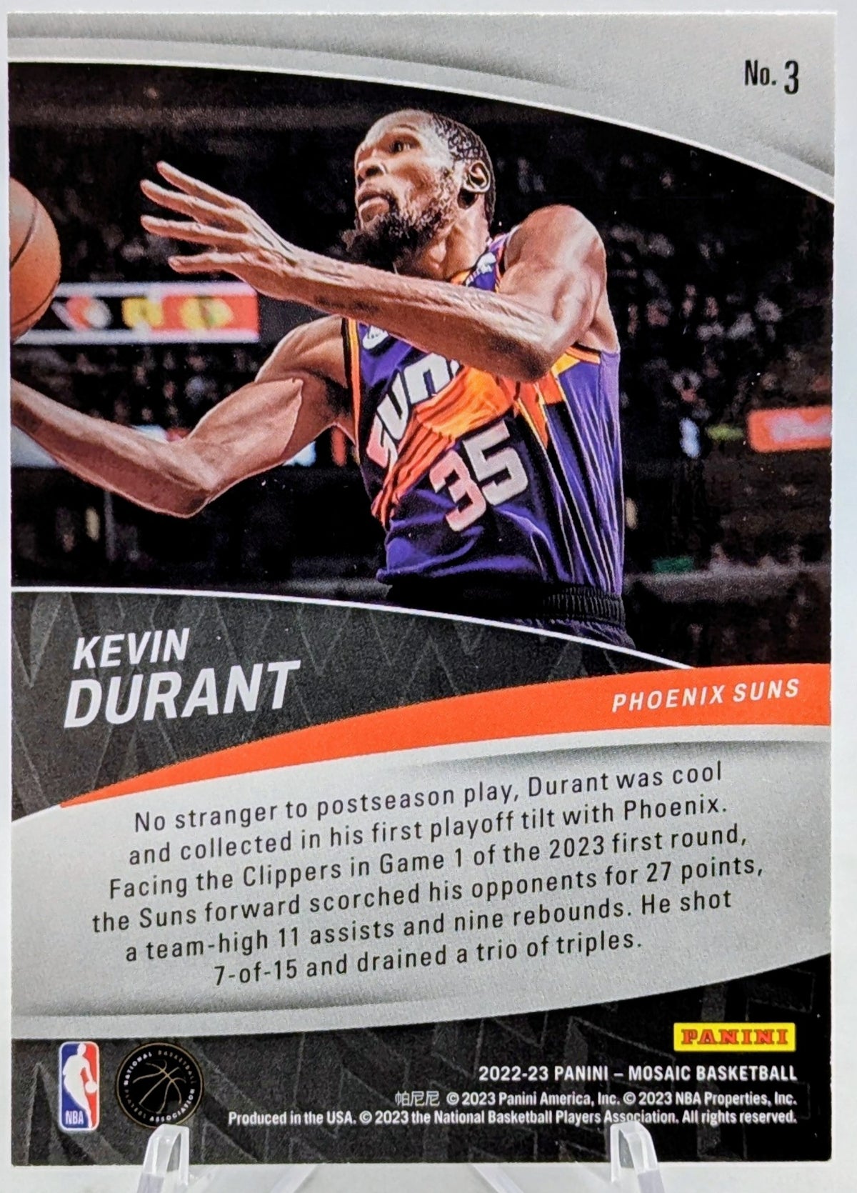 2022-23 Panini Mosaic #3 Kevin Durant Elevate Phoenix Suns image 2
