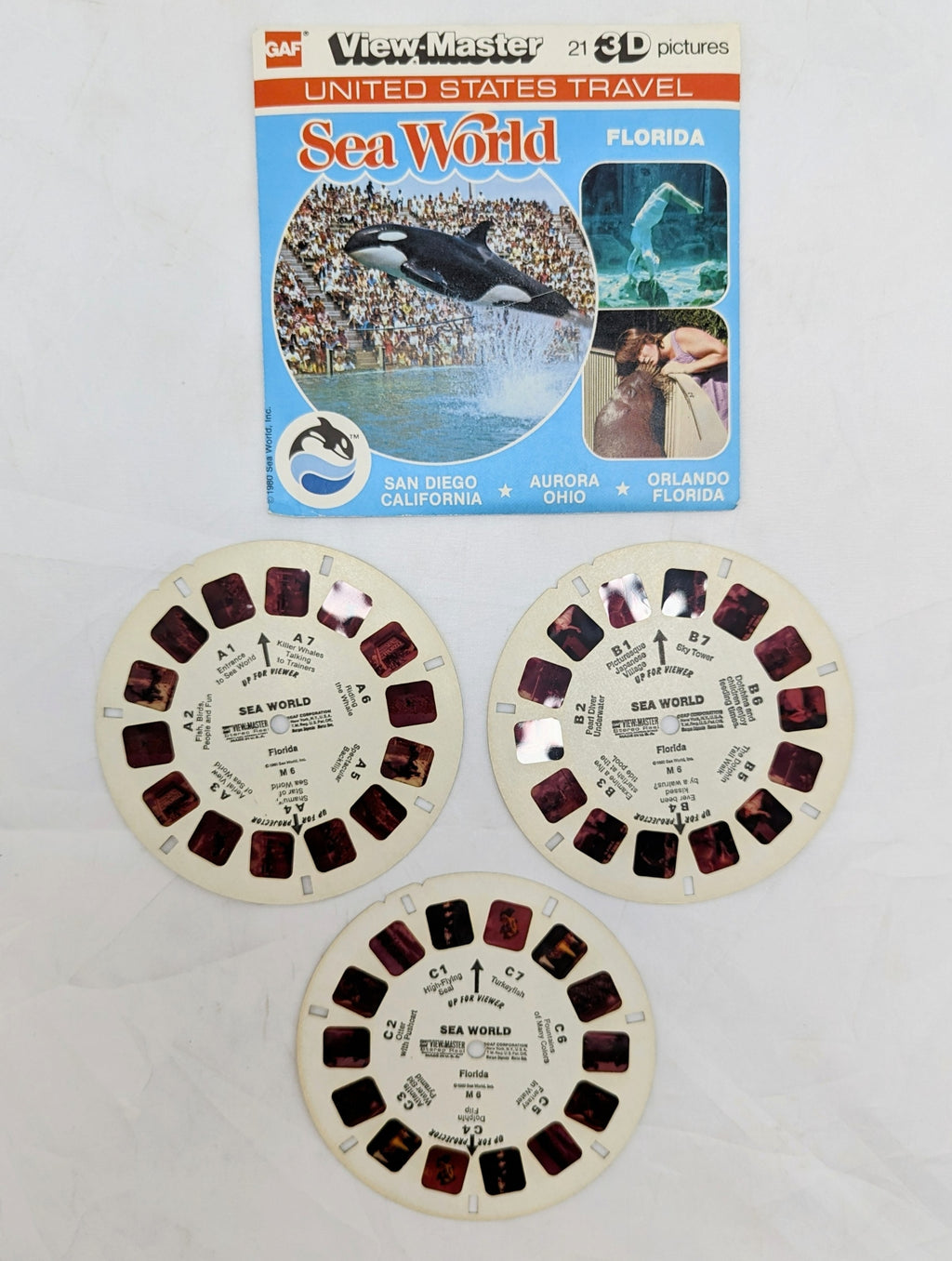 1980 GAF View-Master Sea World Florida 21 3D Pictures 3 Reel Pack image 3