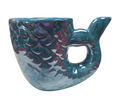 Iridescent Mermaid Tail Mug Ceramic Coffee Cup Embossed Scales