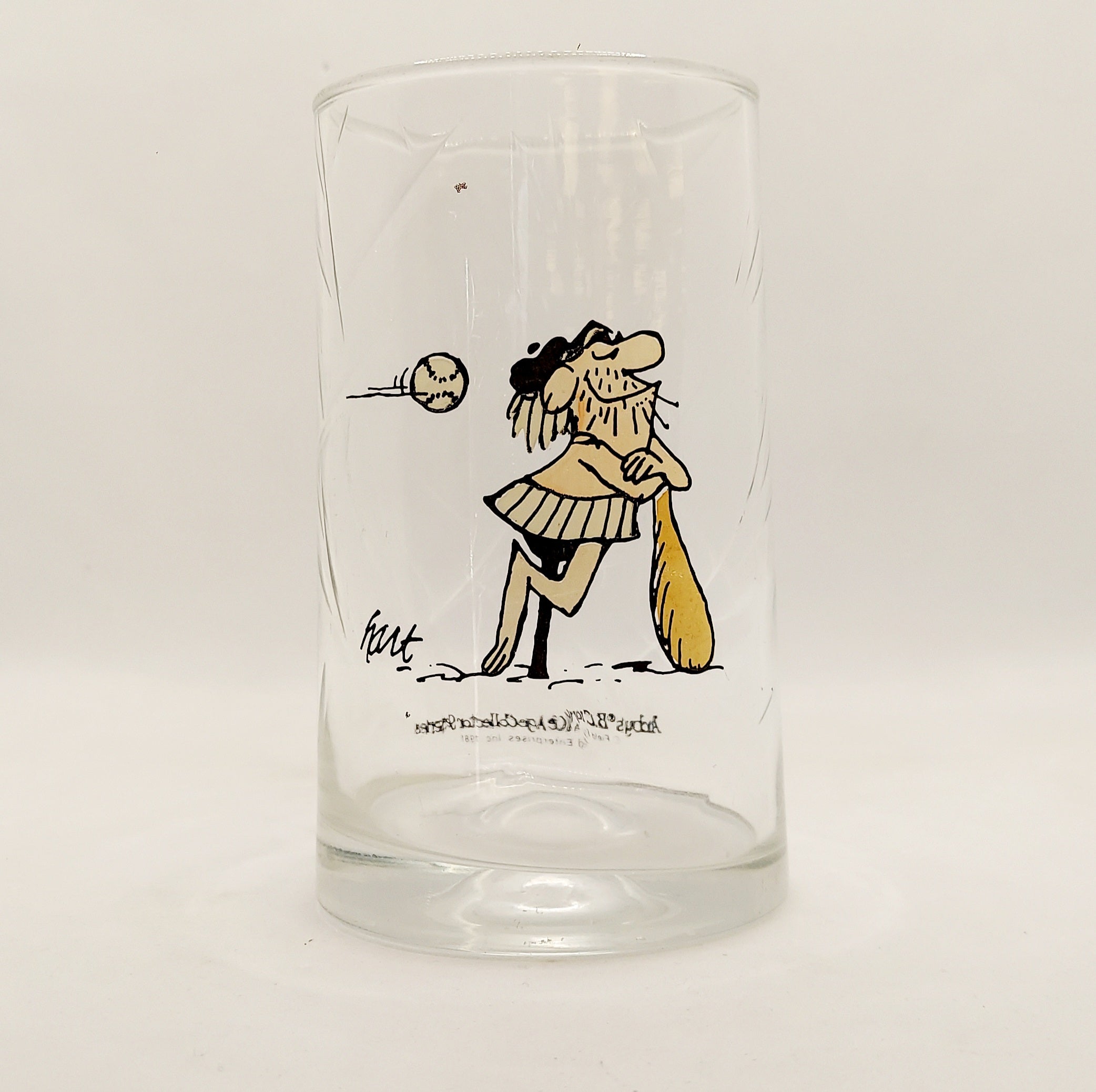 1981 Arby's BC Ice Age Comic Collector Glass Baseball Wiley Johnny Hart