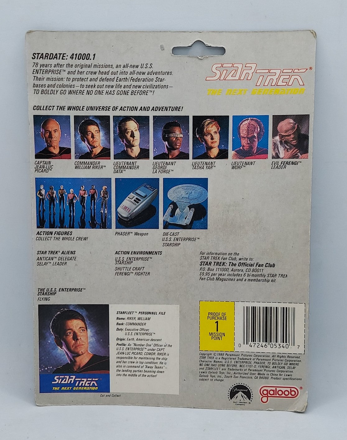 1988 Galoob Star Trek The Next Generation Commander William Riker image 3