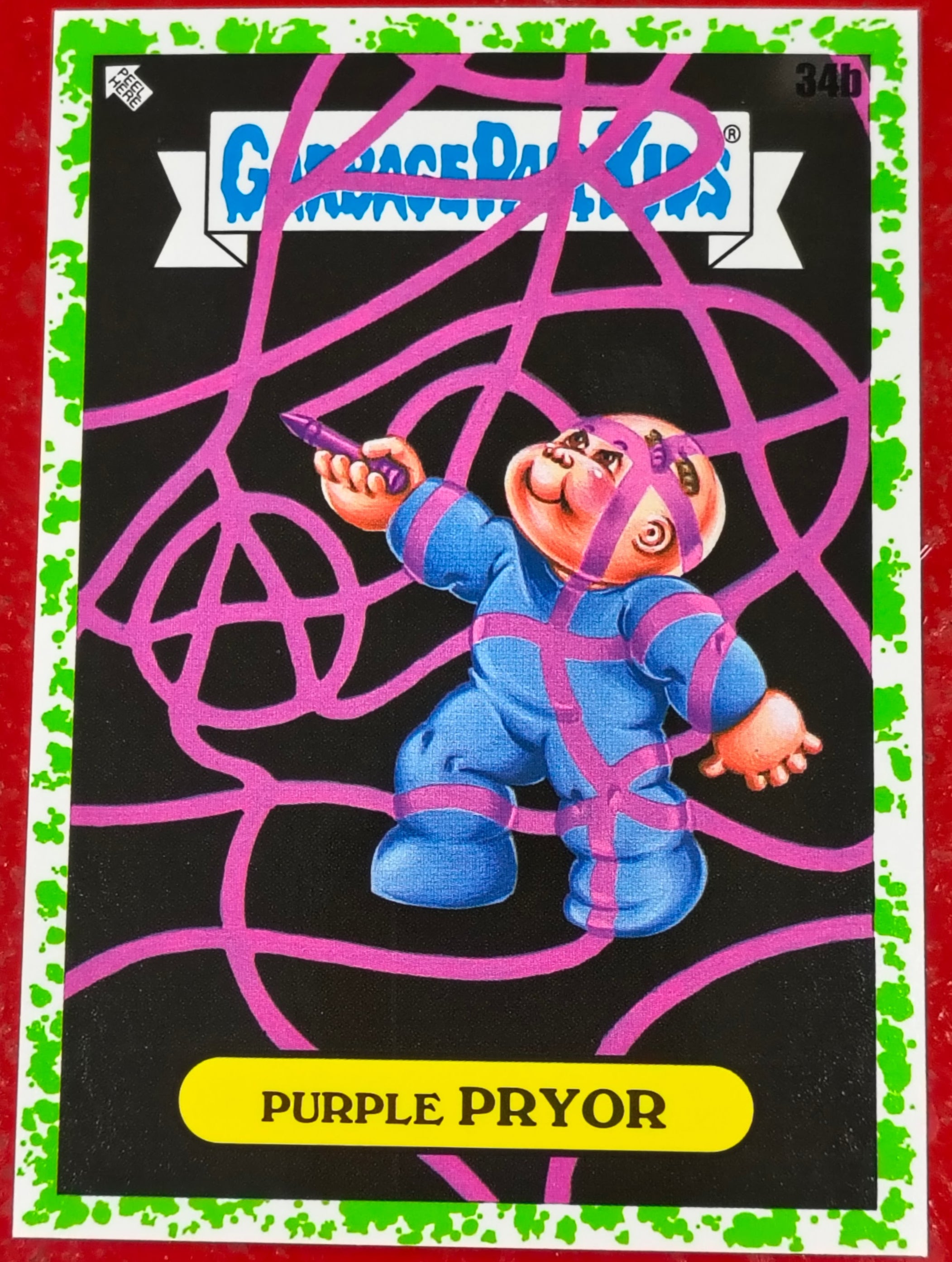 2022 Garbage Pail Kids Purple Pryor Book Worms 34b Green Parallel