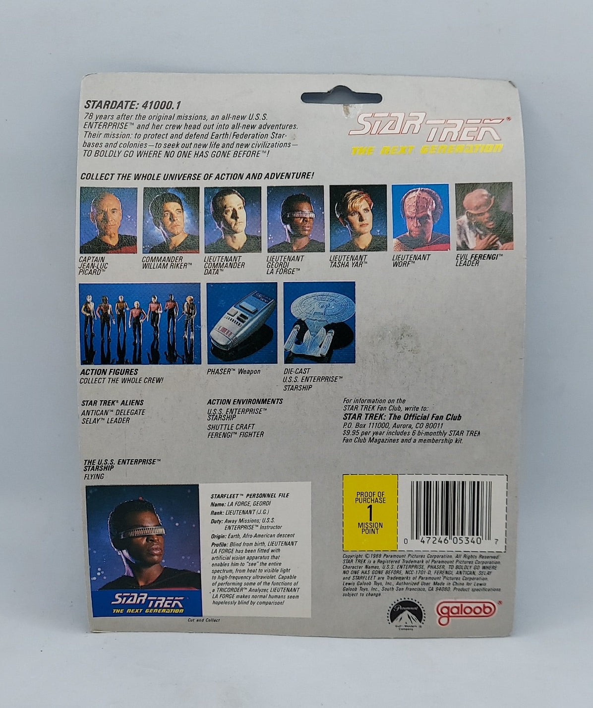 1988 Galoob Star Trek The Next Generation Lieutenant Geordi La Forge image 4