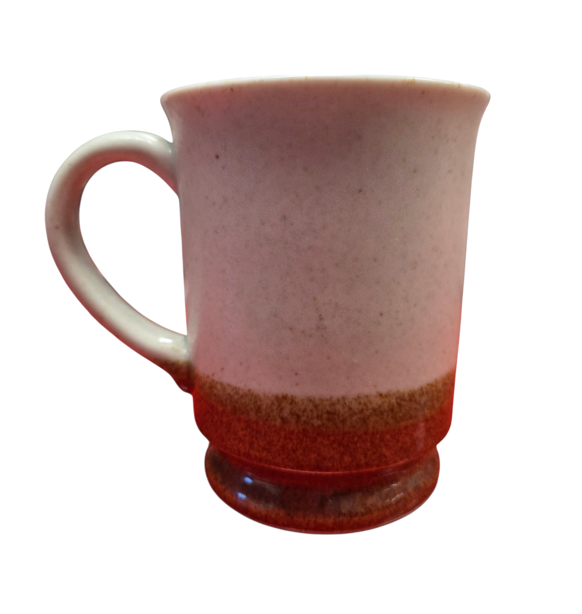 Vintage Coffee Mug Farmhouse Windmill Scene Two Tone Ceramic Cup image 2