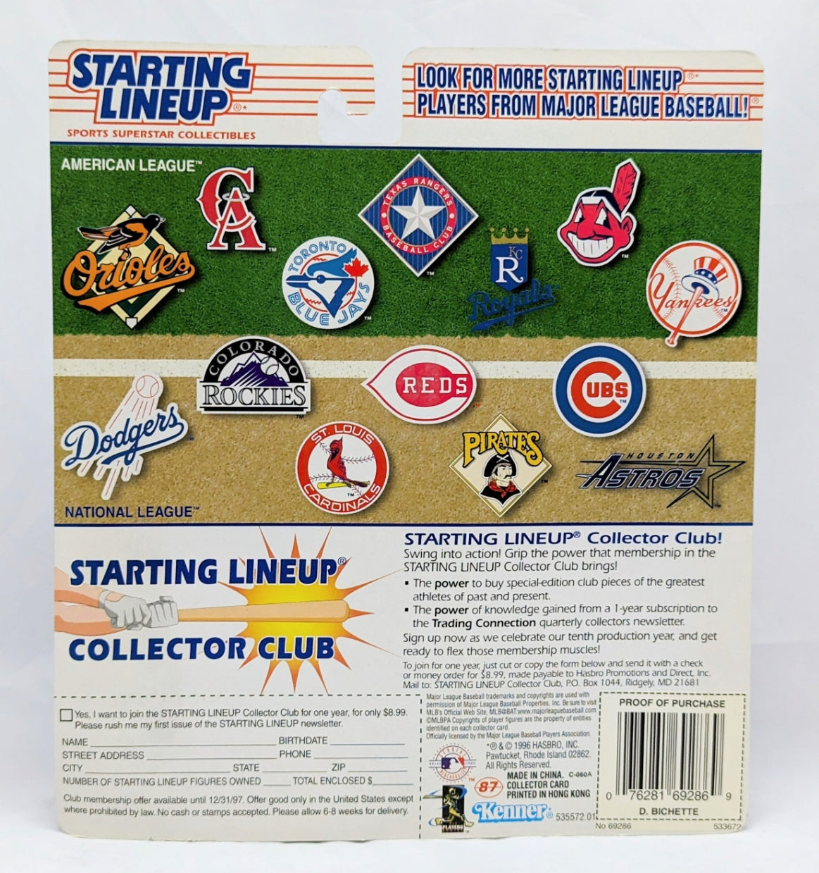 1996 Starting Lineup Dante Bichette Colorado Rockies Baseball Figure image 2
