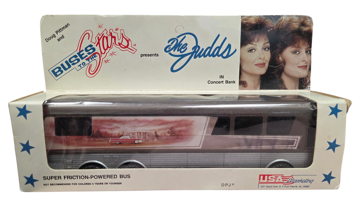 Vintage The Judds Buses To The Stars Super Friction Powered Bus Coin Bank