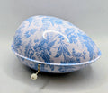 Vintage 50s Mattel Style Blue Pattern Musical Tin Wind-up Litho Egg