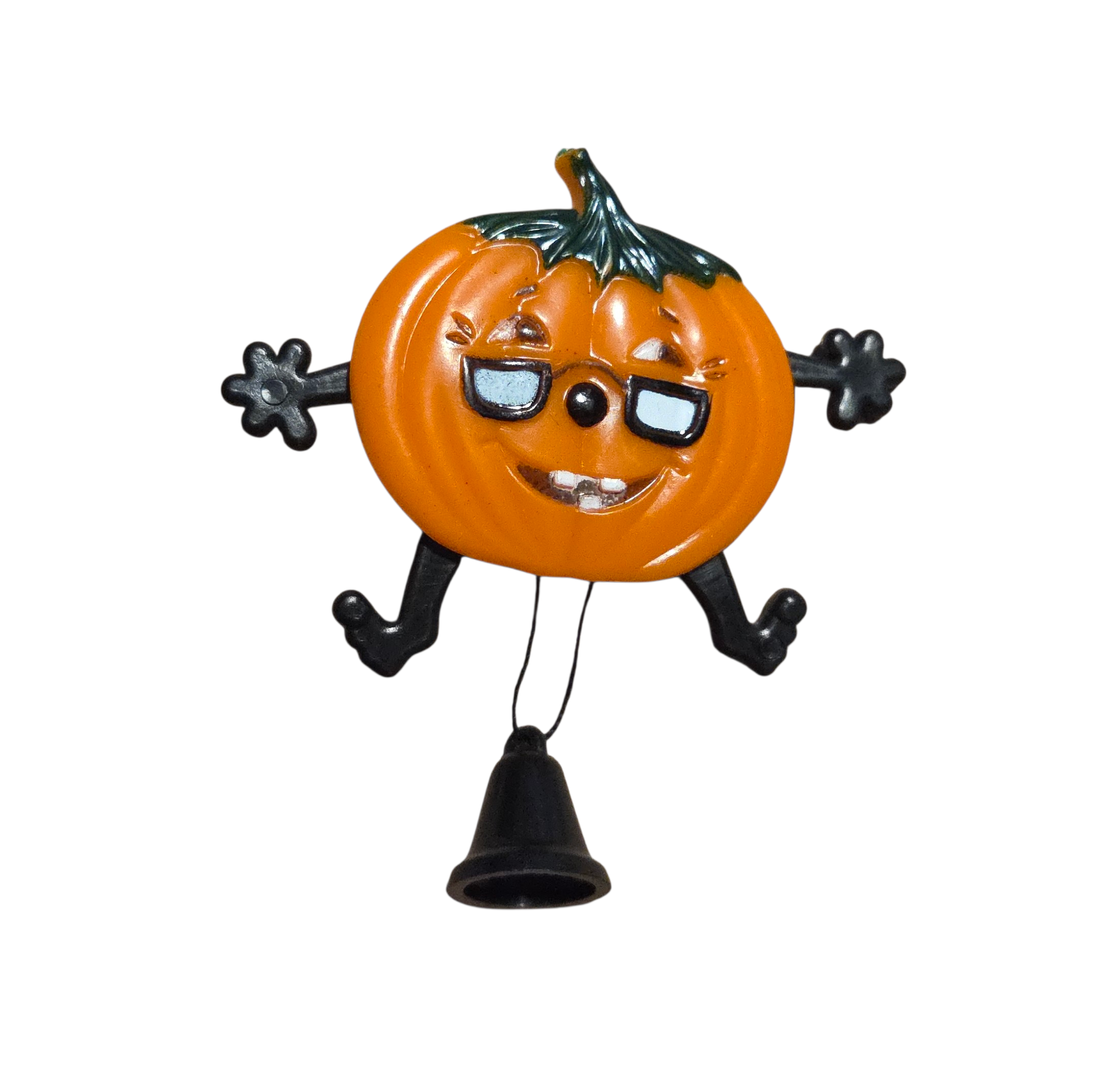 1976 Creative Creations Halloween Pumpkin Action Pin On 3.5" Pull String Pin