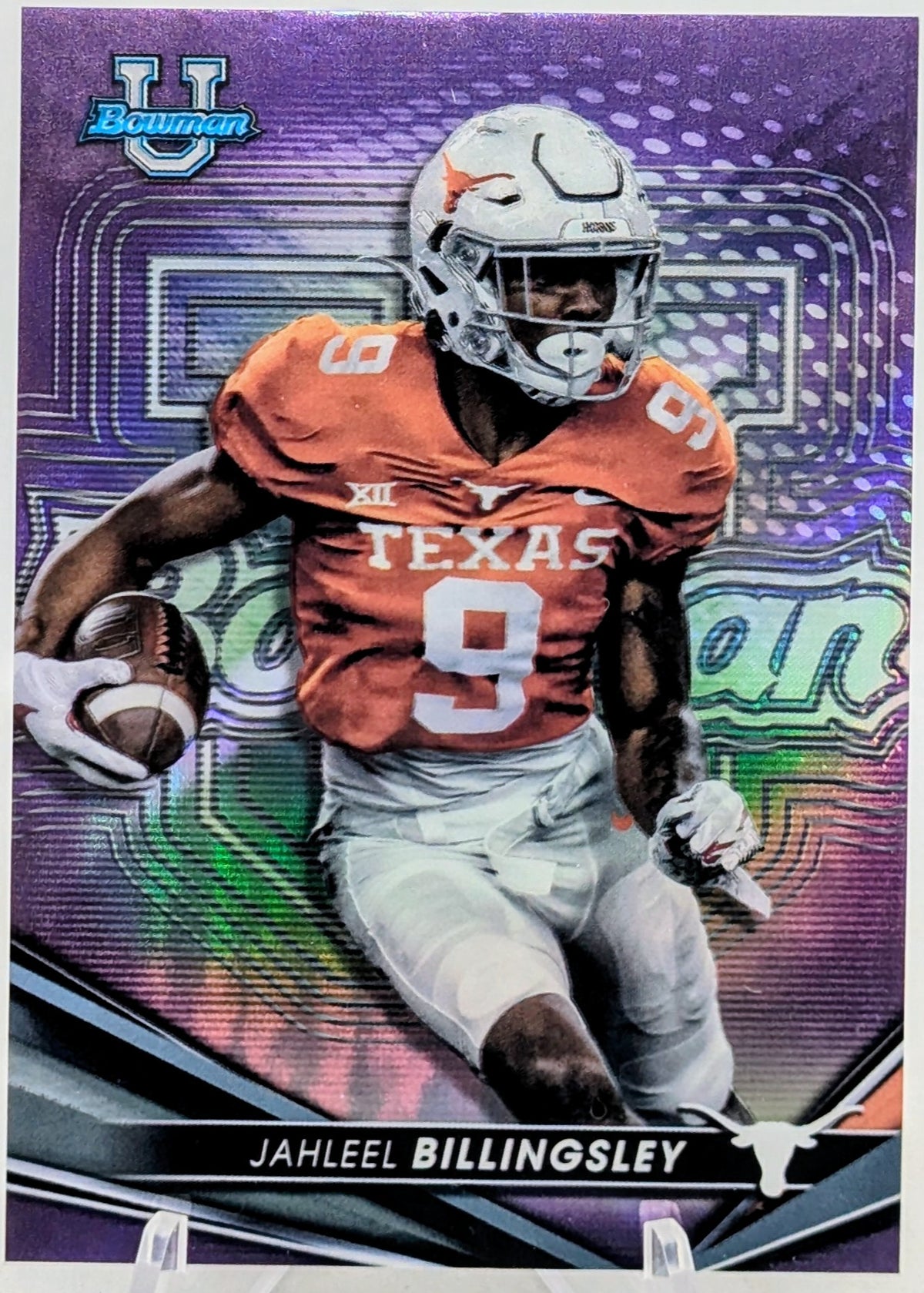 2022 Bowman's Best University Purple Refractor #68 Jahleel Billingsly /250 Texas