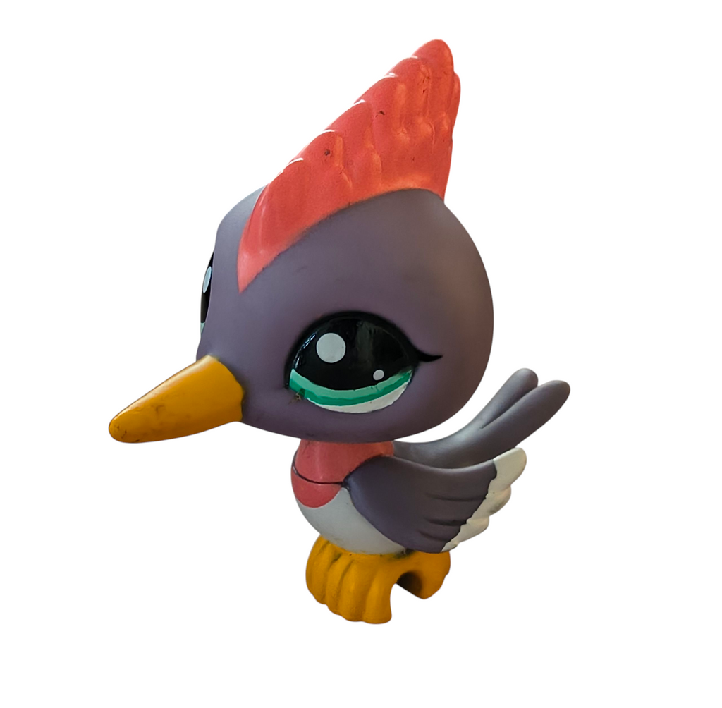 2009 Hasbro Littlest Pet Shop LPS #2131 Woodpecker Bird Blue Eyes image 2