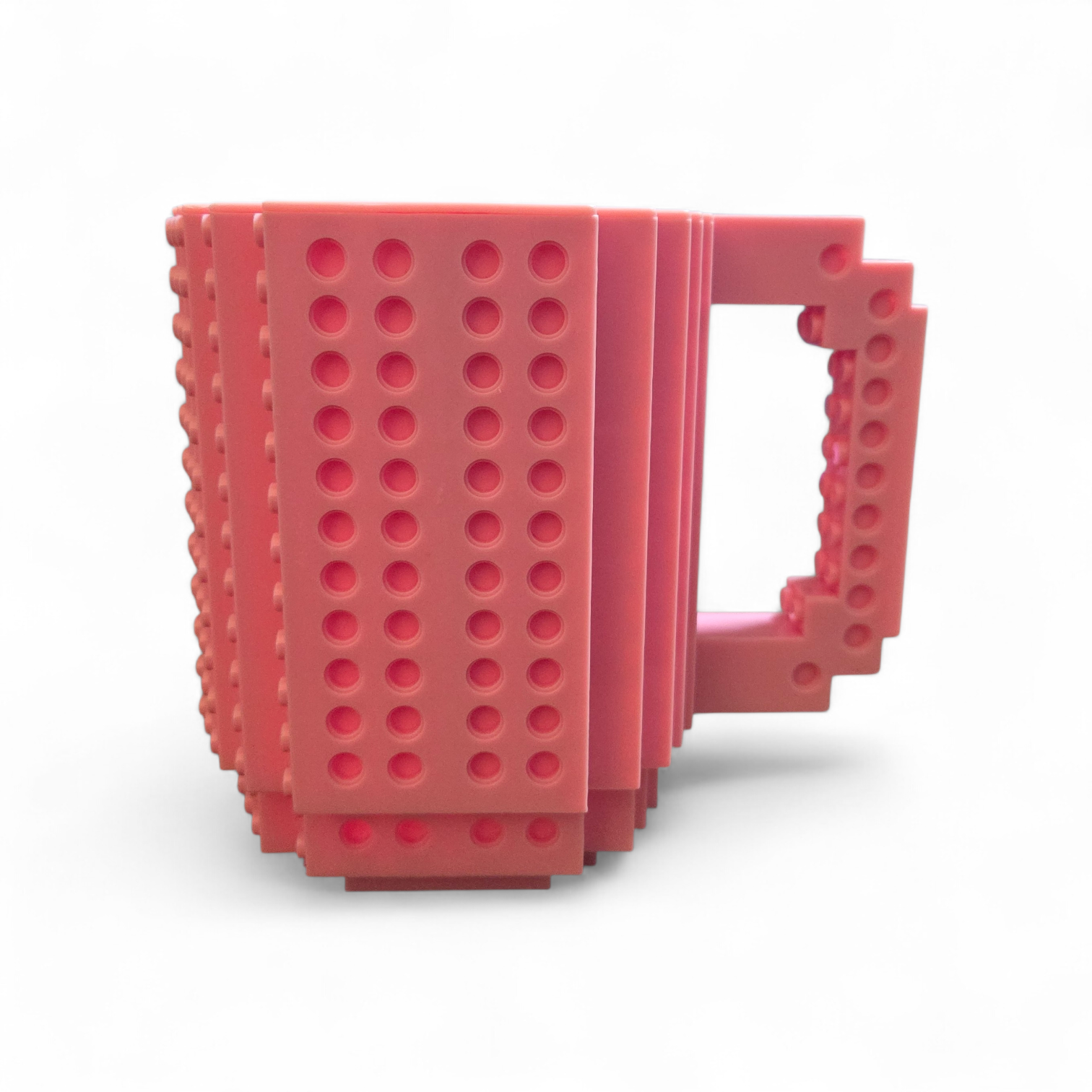 Pink Build-On Brick Mug BPA-Free 12oz Coffee Tea Grey Fits Major Brickmaker Lego