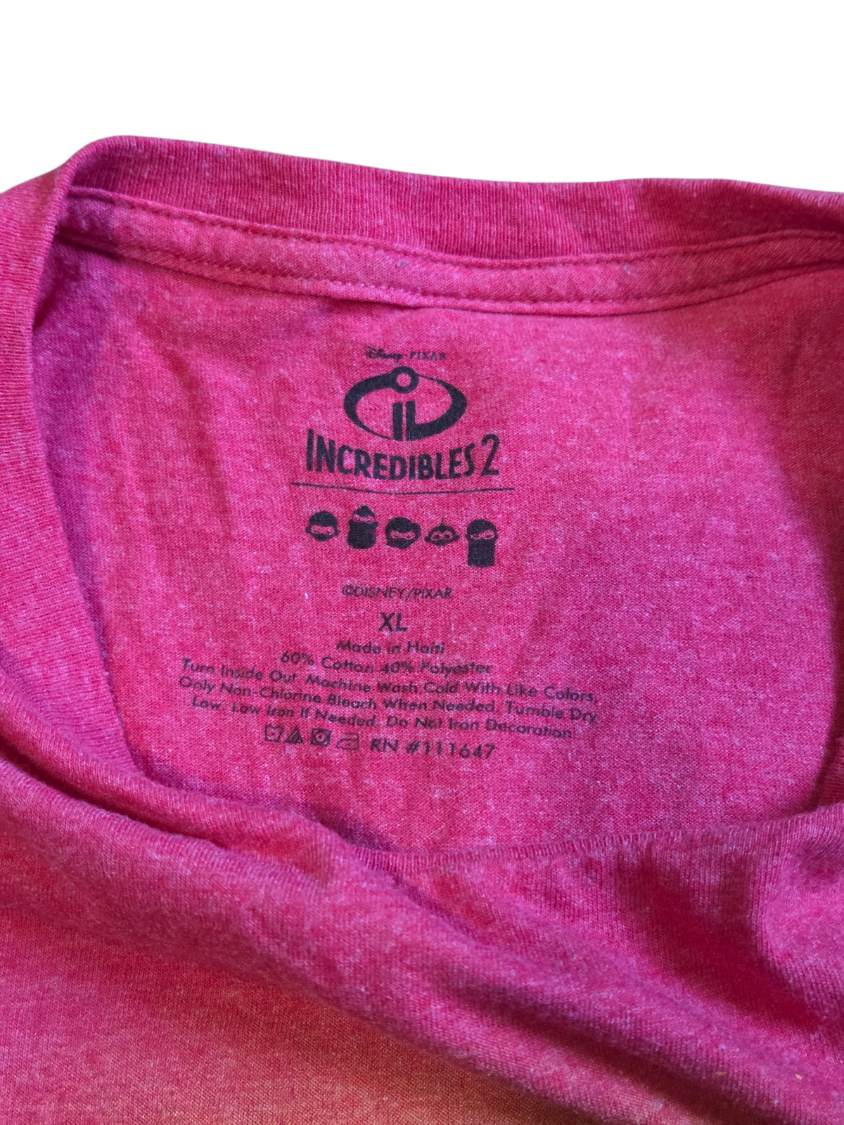 Disney Pixar The Incredibles 2 Jack-Jack Logo Graphic Red T-Shirt Size XL image 3