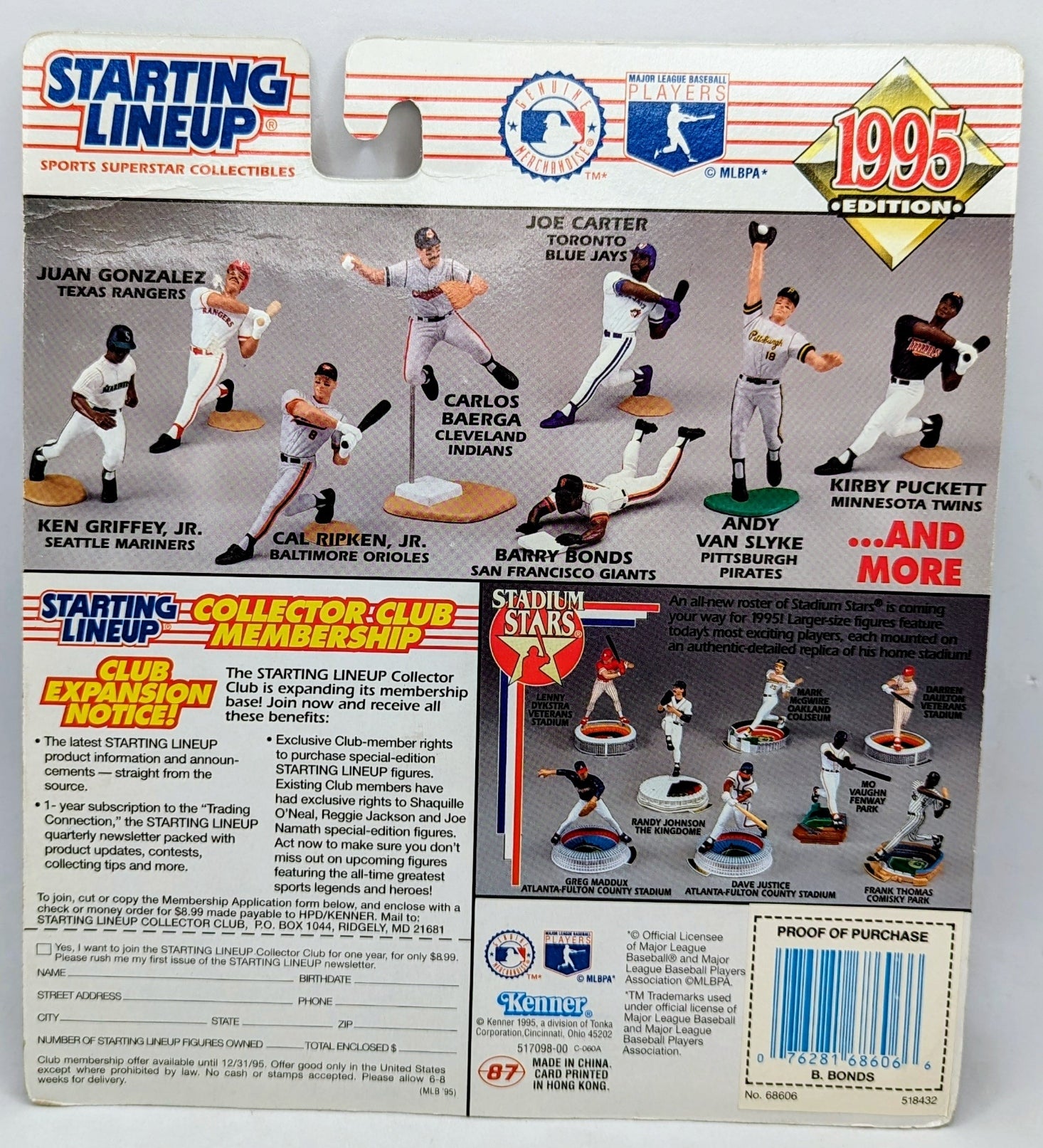 1995 Starting Lineup Barry Bonds San Francisco Giants Figure image 2