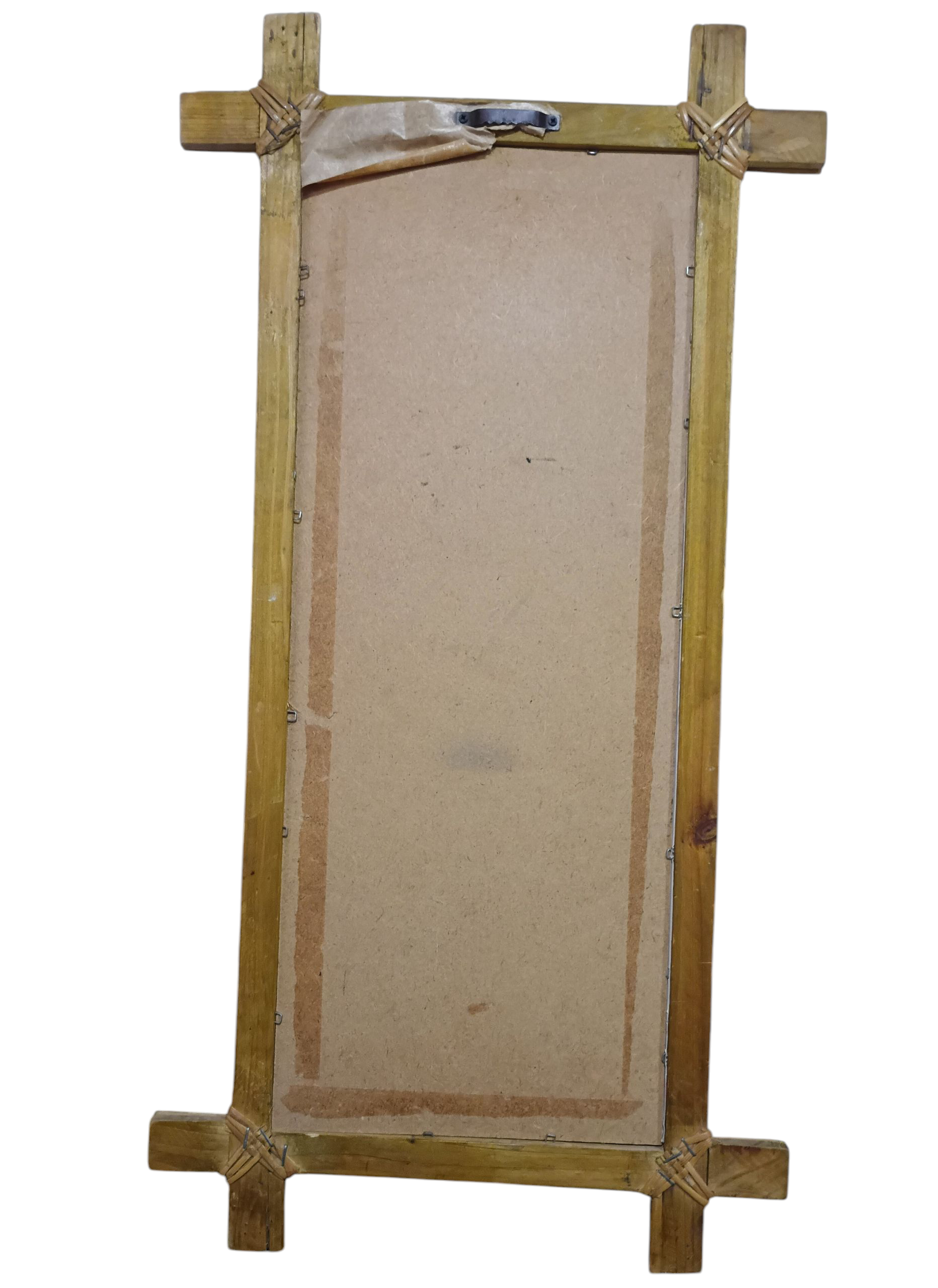 2007 Corona Extra Beer Bottle Sign Bamboo Wood Framed 25" Tall Tiki Bar Decor image 2