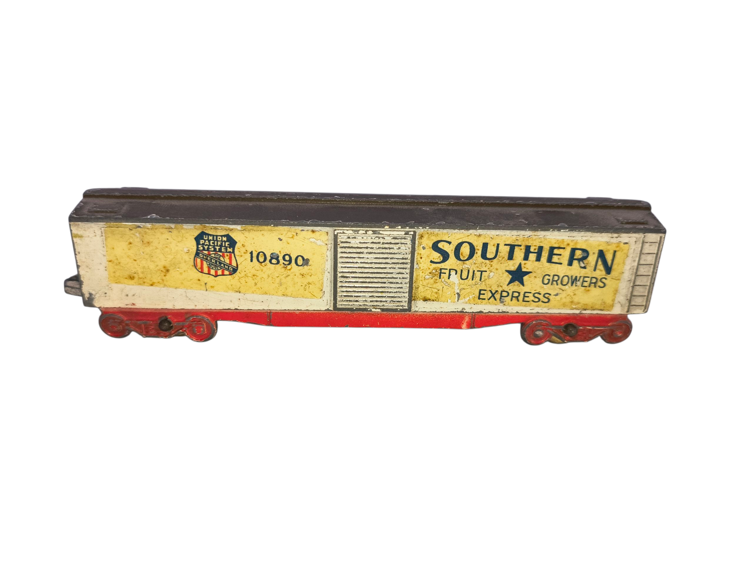 Antique Tootsietoy Southern Fruit Growers/Union Pacific Overland Cast Toy Train image 2