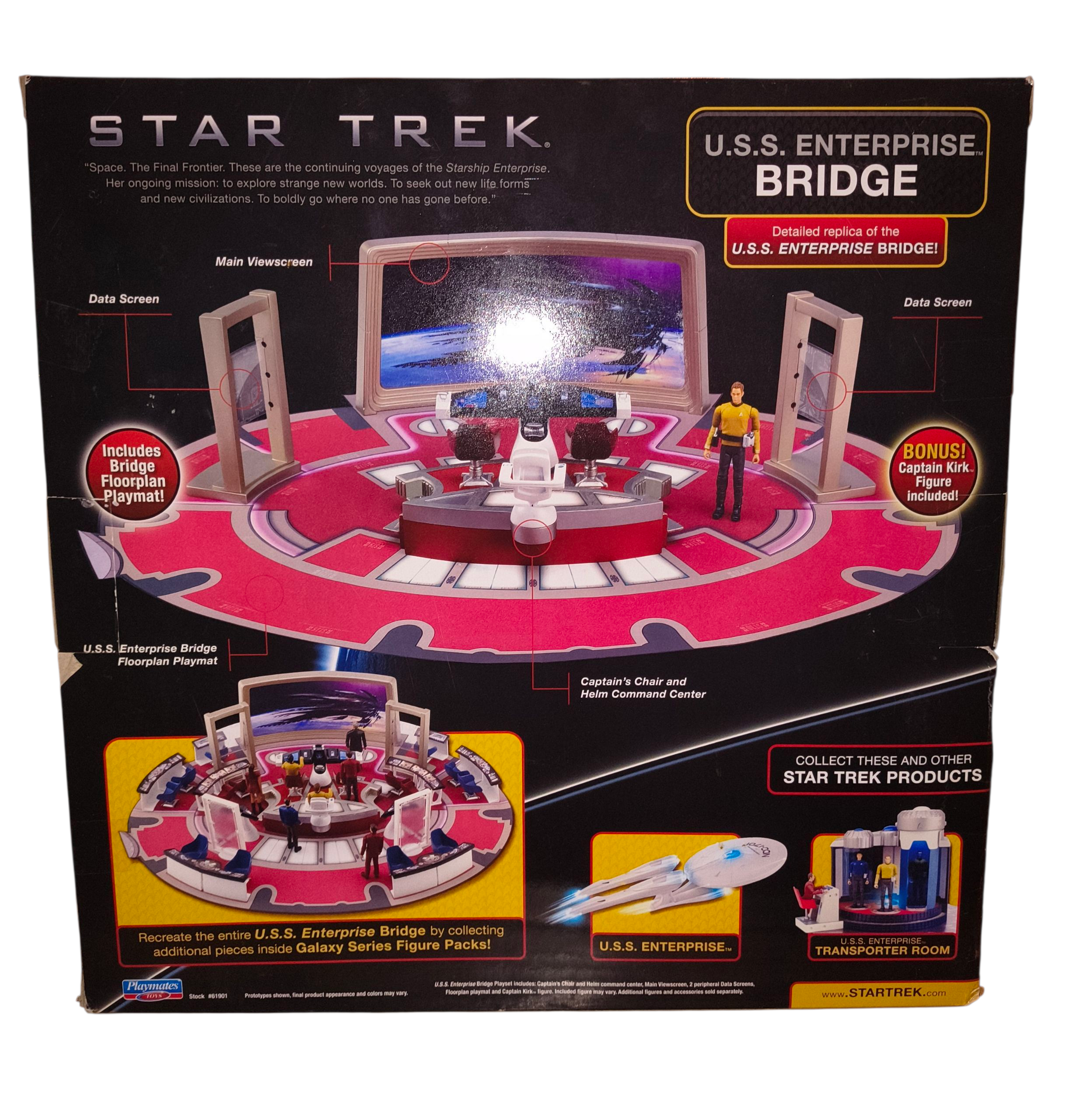 2009 Playmates Star Trek U.S.S. Enterprise Bridge With Captain Kirk Figure image 2