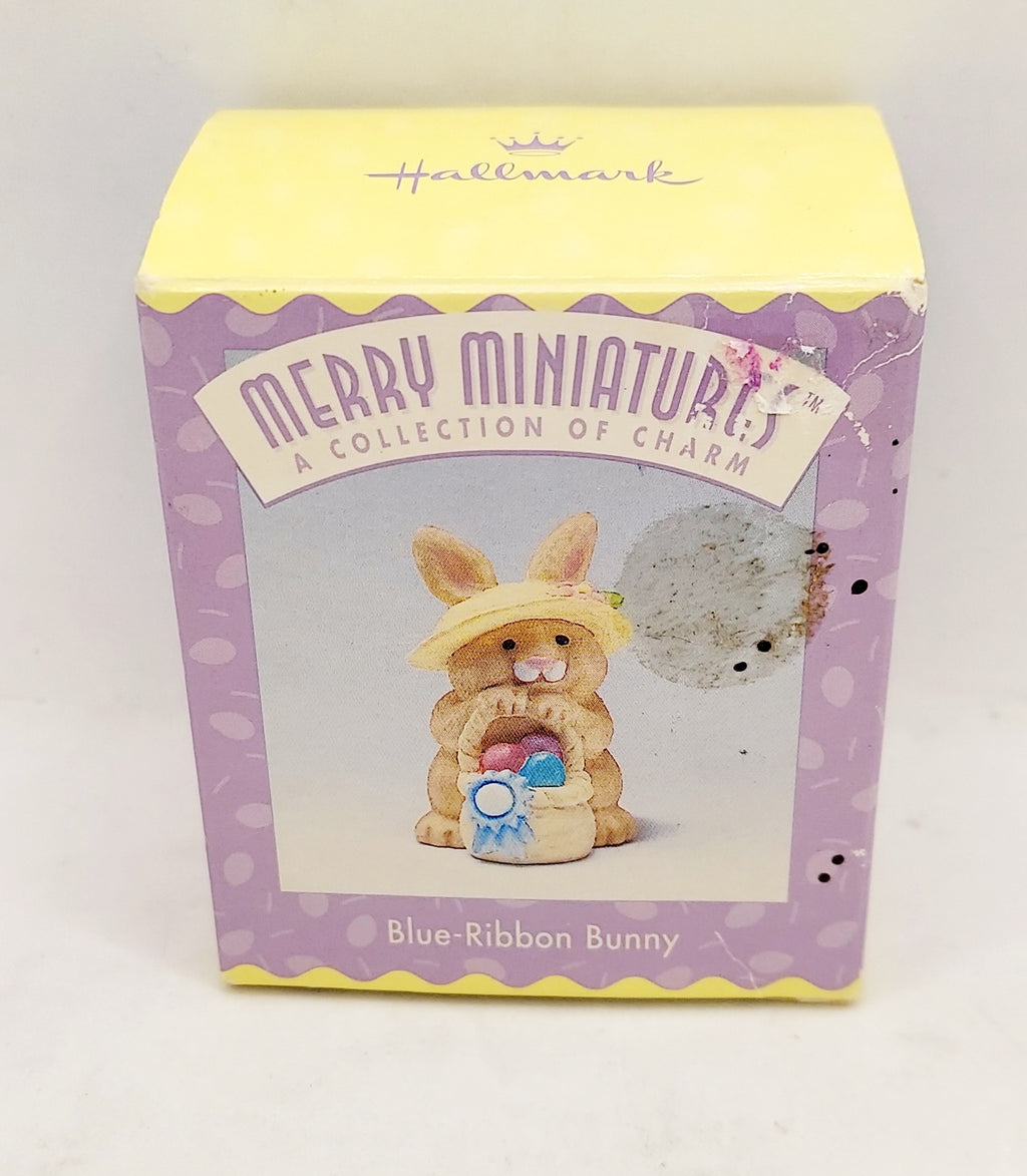 1996 Hallmark Merry Miniatures Collection Blue-Ribbon Bunny