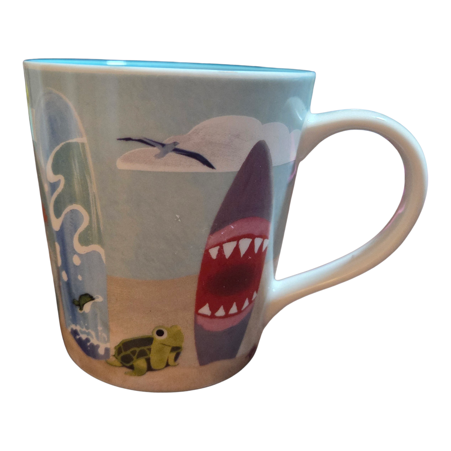 2010 Starbucks Hawaii Surfboards Beach Fish Bone China 12 Oz Coffee Mug Cup