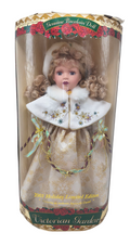 2001 Brass Key Victorian Garden Holiday Limited 16” Gold Dress Porcelain Doll
