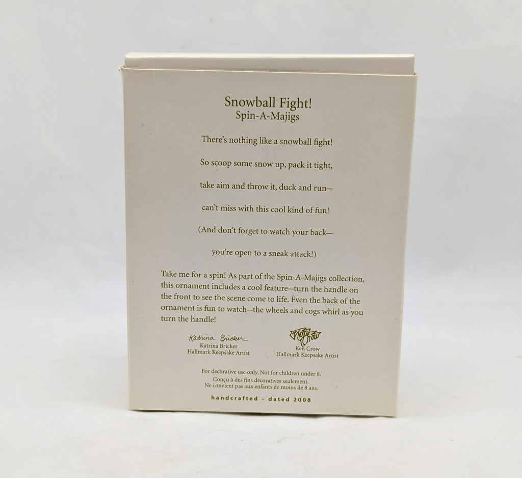 2008 Hallmark Keepsake Snowball Fight Spin-A-Majigs Ornament image 2