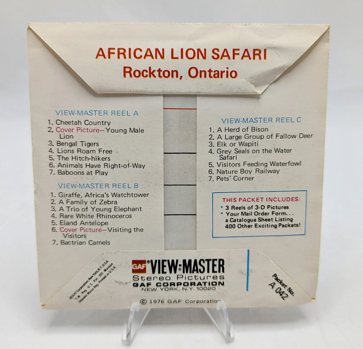 1976 GAF View-Master African Lion Safari Rockton Ontario 3 Reel Pack image 2