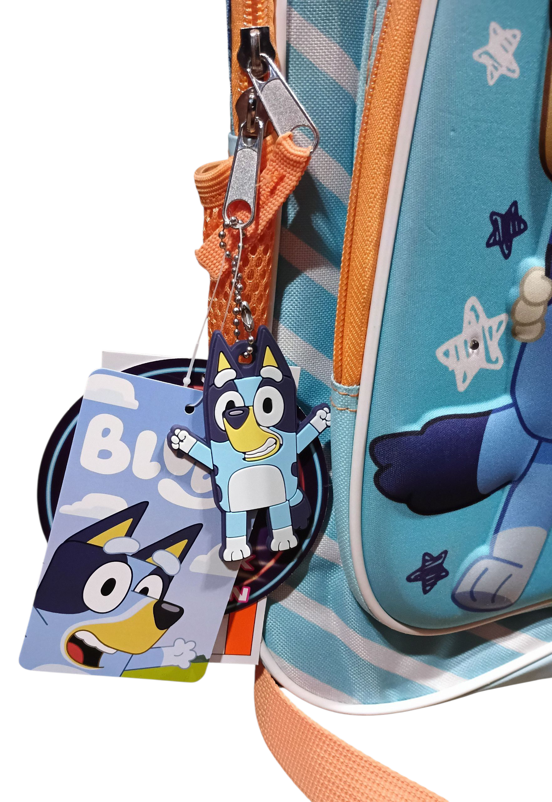 BBC Bluey & Bingo 17" Light-Up Stars and Stripes Backpack w/ Bluey Keychain image 3