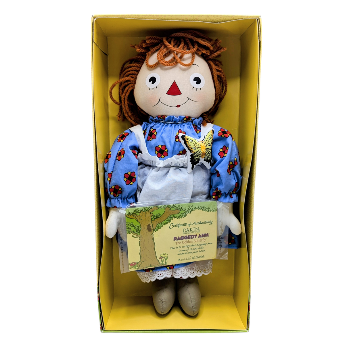 2000 Dakin Storybook Adventures Raggedy Ann & The Golden Butterfly Doll 15"