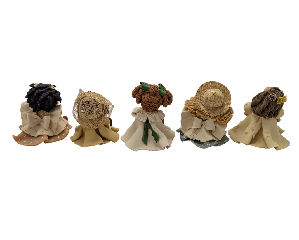 1991 ACG Handmade Clay Ragamuffin Girls - Set of 5 image 2