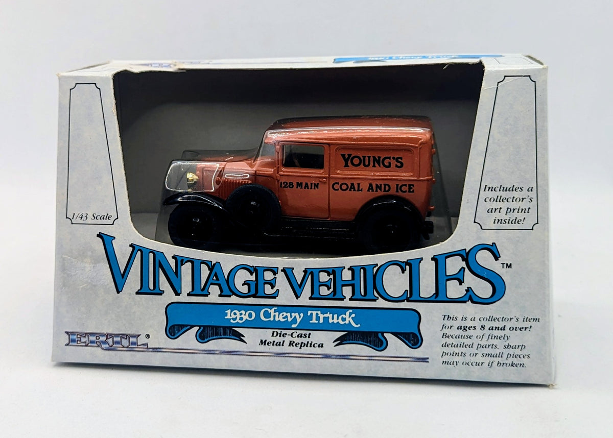 1985 ERTL 1930 Chevy Truck Young's Coal & Ice Vintage Vehicles Diecast 1/43