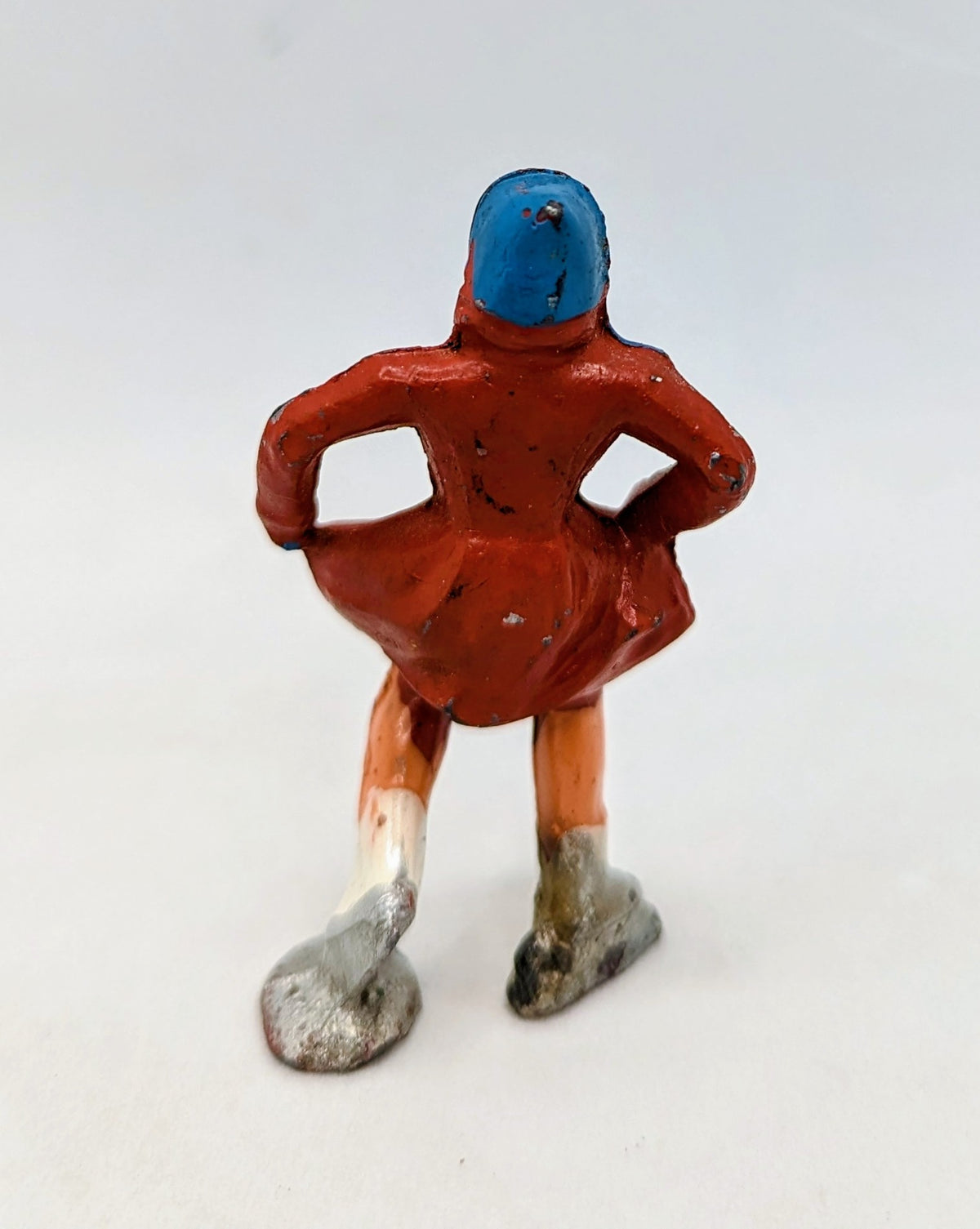 Vintage Lead Barclay Manoil Ice Skater Female Red Blue Figure image 2
