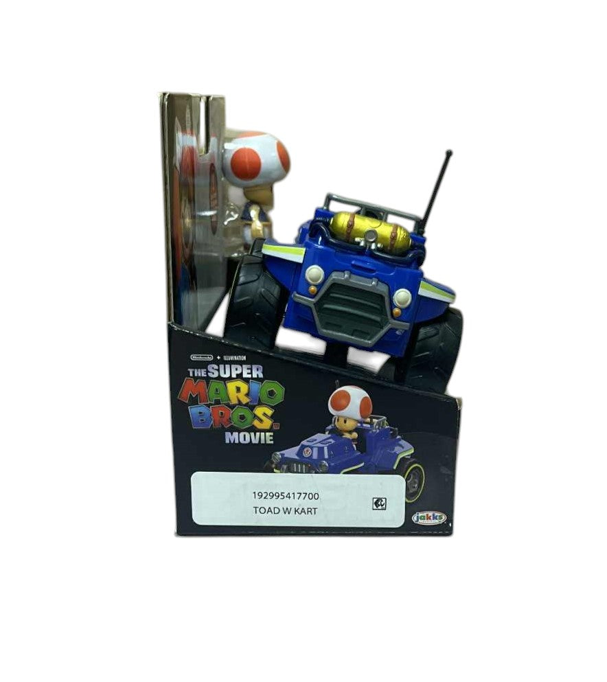 Jakks Nintendo The Super Mario Bros Movie Toad Figure & Pull Back Racer Kart image 3