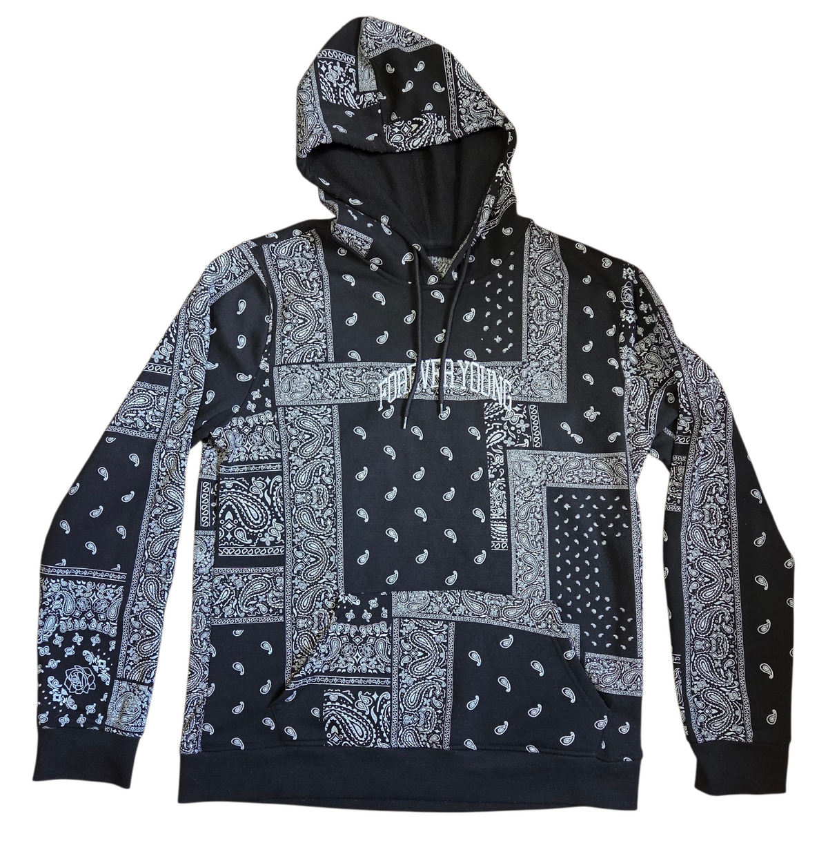 Brooklyn Cloth MFG Co. Forever Young Bandana Graphic Hoodie Sweatshirt Large