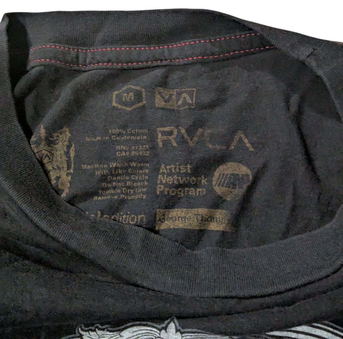 RVCA XX Special Edition George Thompson Artist Program Black Mens Medium T-Shirt image 3