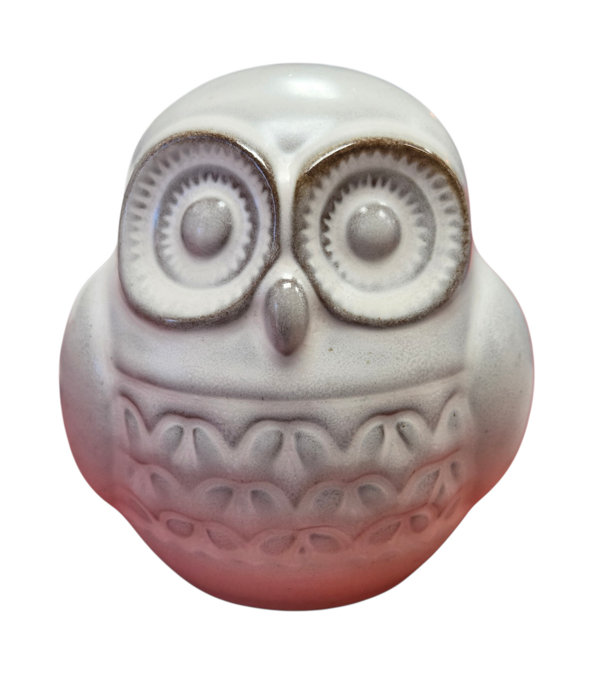 Rustic White/Cream Ceramic 4" Tier Tray Owl