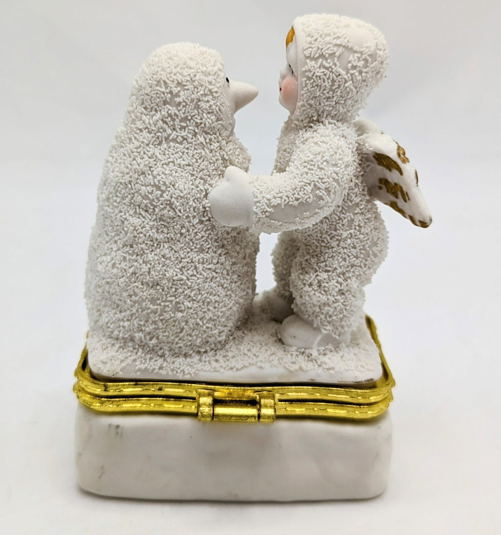 Department 56 Snowbunnies Making A Snowman Hinged Trinket Box image 2